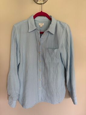 J. Crew Light Blue Gauze Button-Down Shirt
